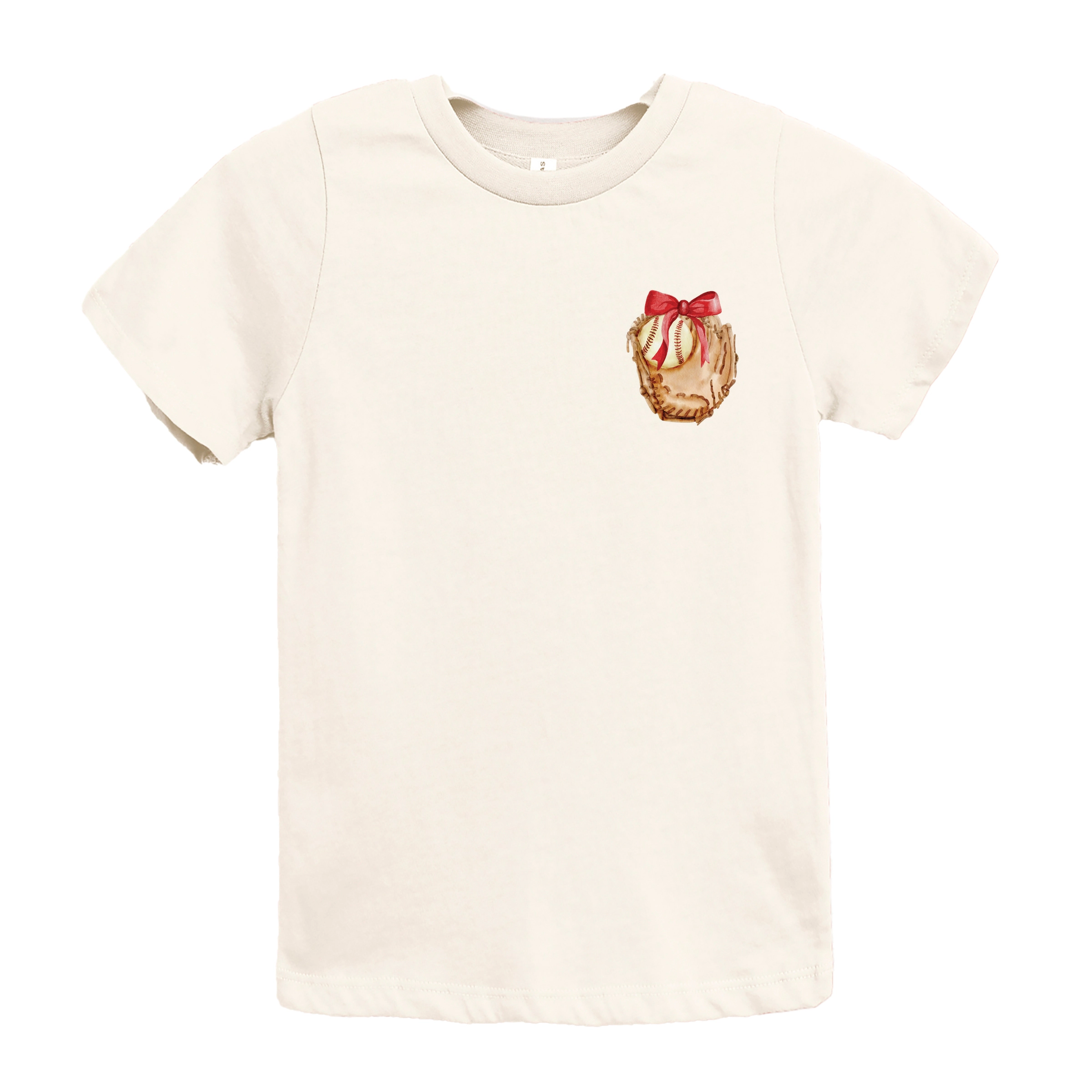 The Juniper Shop - Watercolor Baseball Collage Coquette Front and Back Design Youth Short Sleeve Graphic T-Shirt