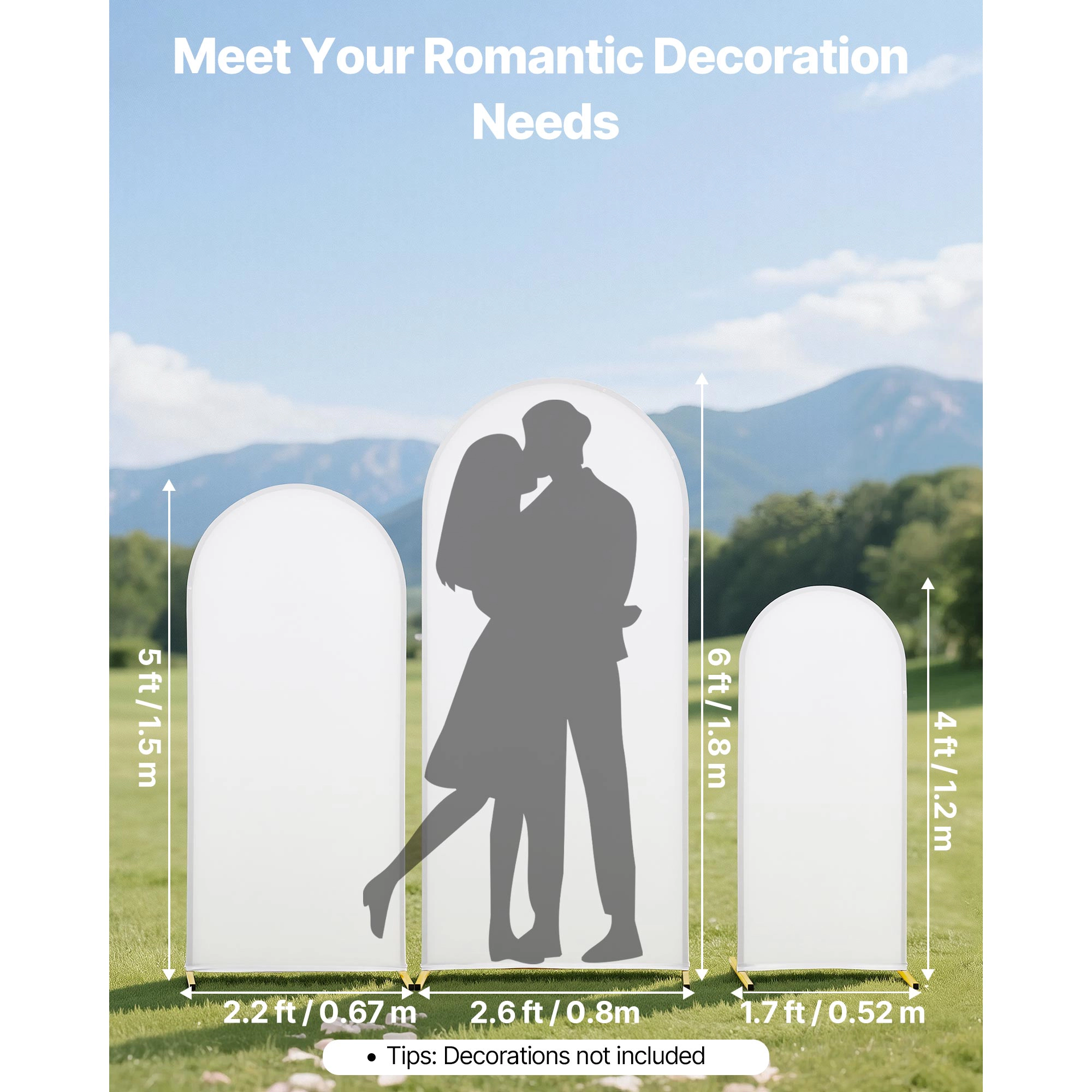 HONGGE Arch Backdrop Stand, Stable Structure, Easy Assembly, Gold Metal Arch Backdrop Stand with Cover