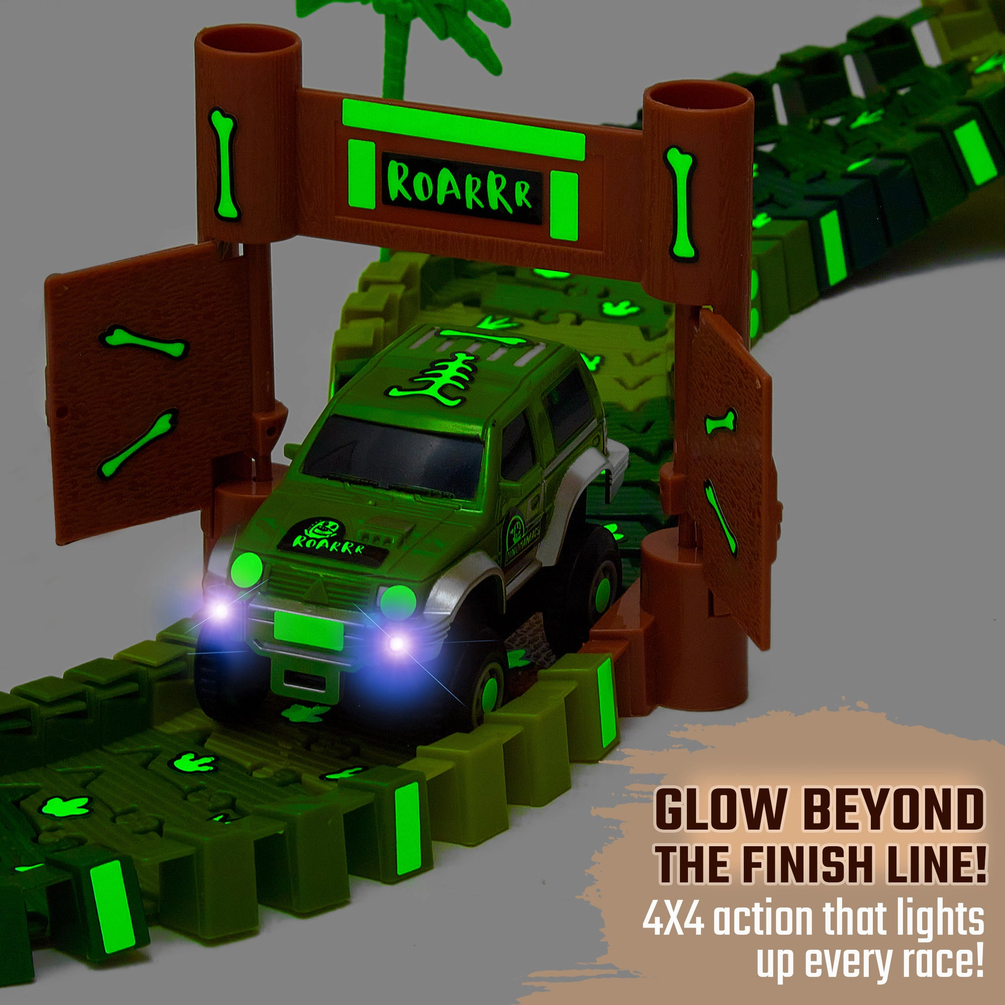 JitteryGit Kids Battery-Powered 4x4 Jeep Set - 2-Piece Beige & Green Off-Road Vehicles