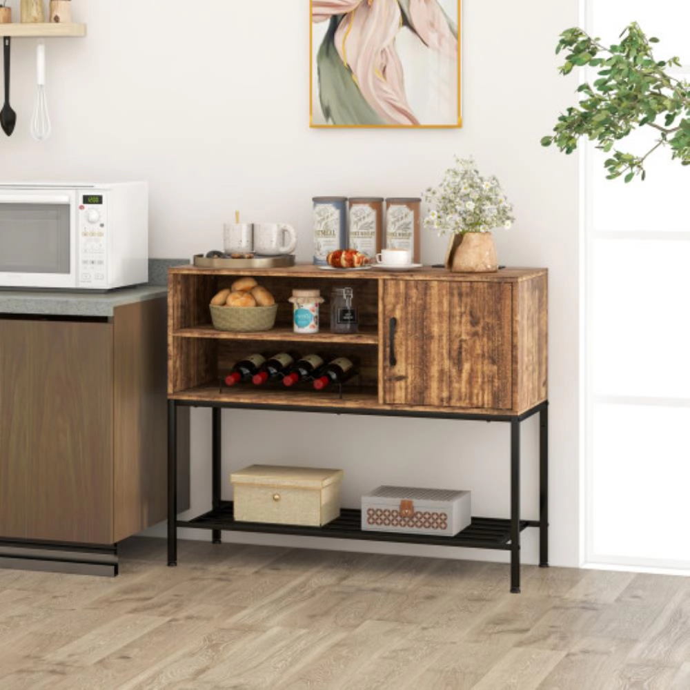 Hivvago Buffet Sideboard Coffee Bar Cabinet With Power Outlets And Usb Ports
