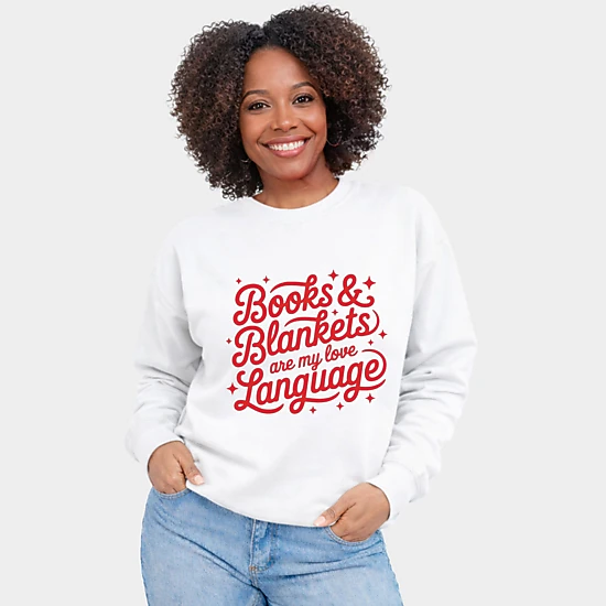 Simply Sage Market - Books & Blankets Are My Love Language -  Women's Graphic Sweatshirt