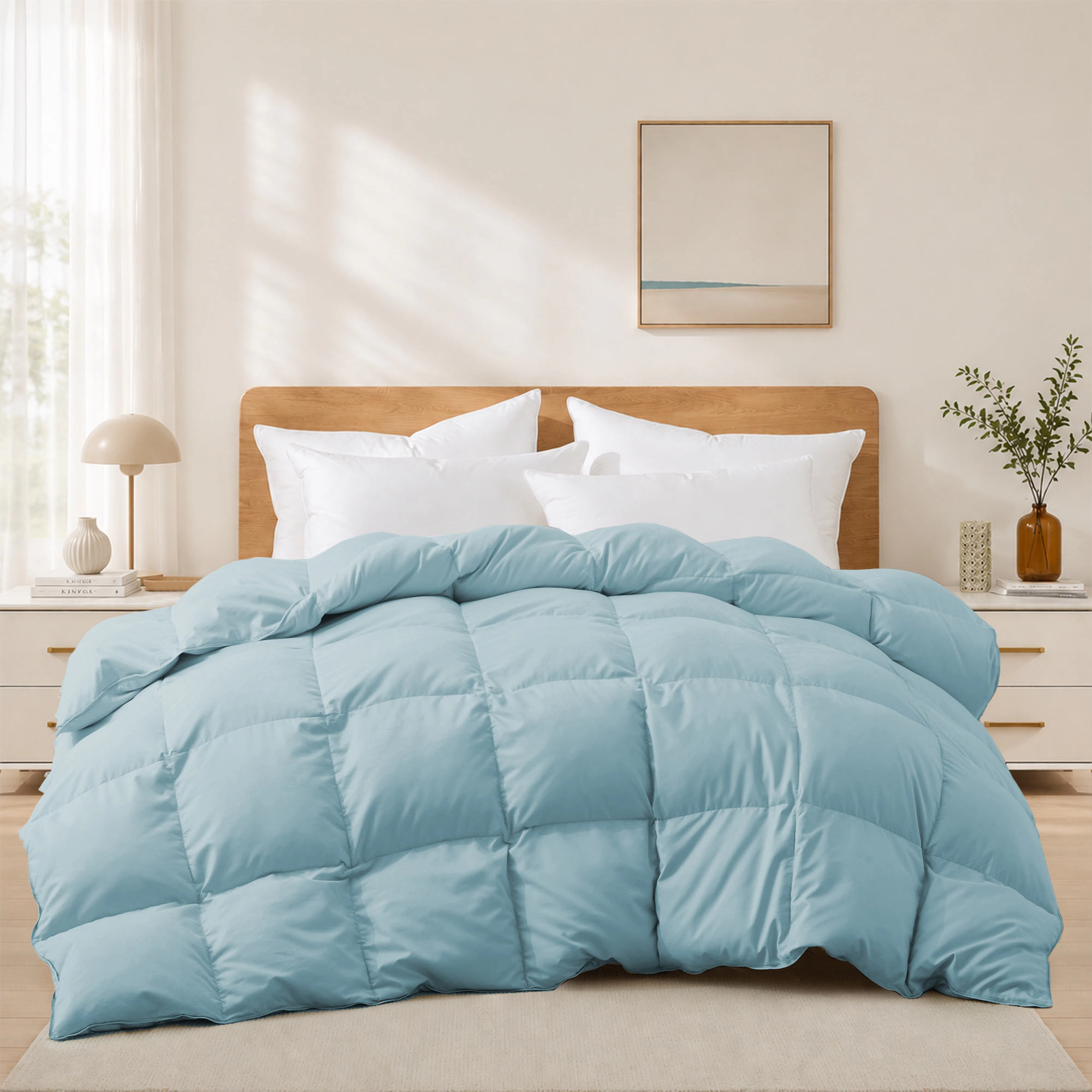 Unikome Ultra-fluffy All Season Goose Feather Down Fiber Duvet Comforter