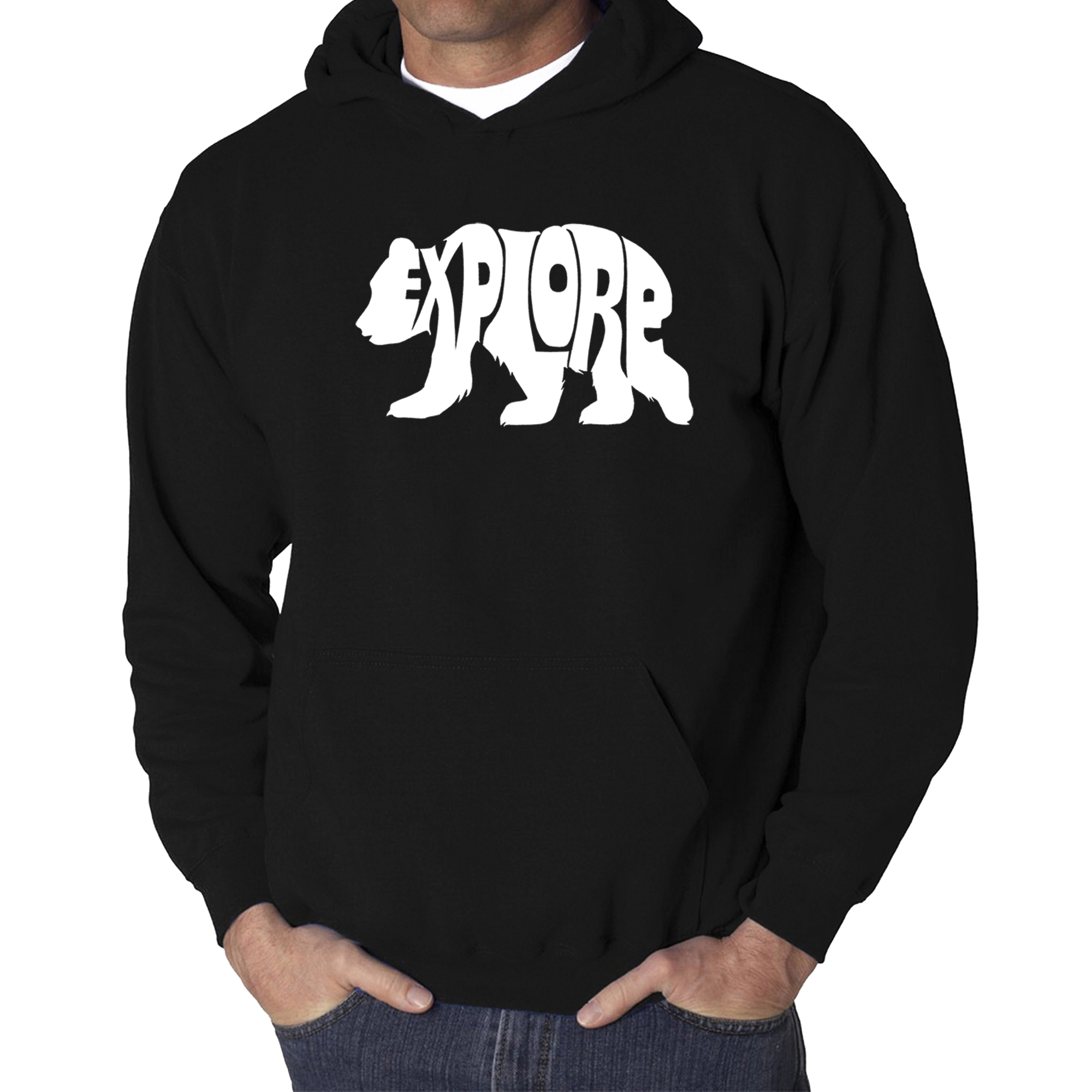 LA Pop Art Explore - Men's Word Hooded Sweatshirt