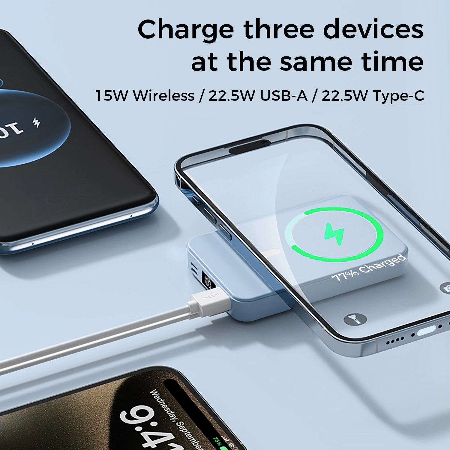 Alpha Digital 10,000mAh, Magnetic Wireless Charging, Phone Stand - Power Bank