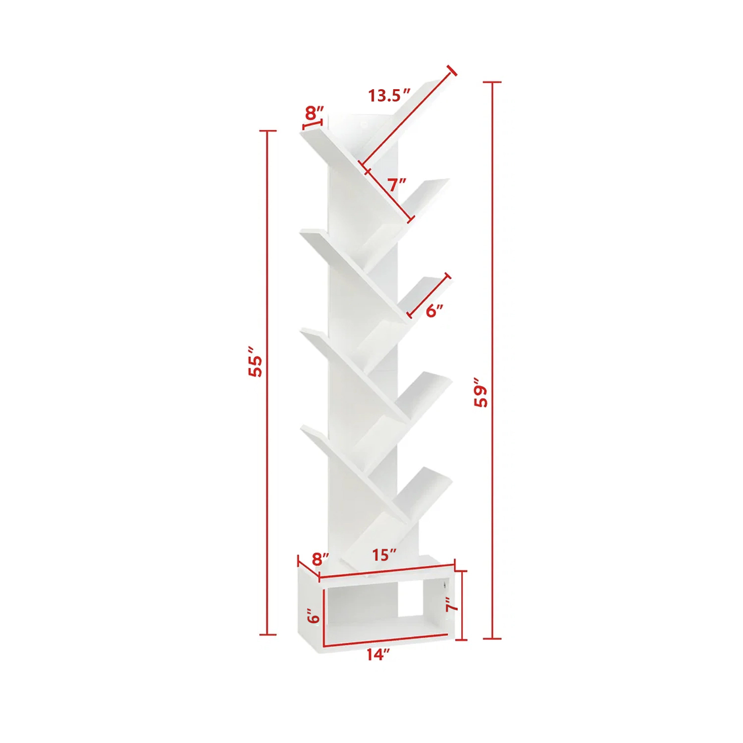Hivvago 10-Tier Storage Bookcase for Home or Office