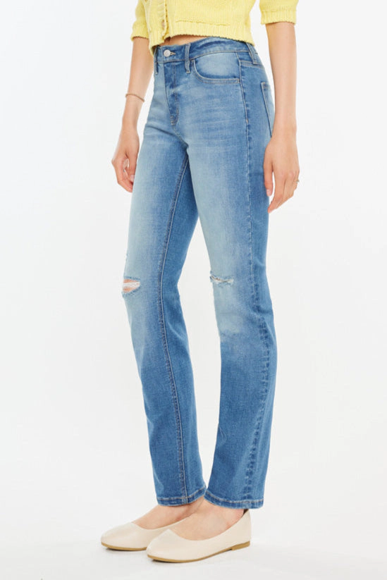 KanCan Women's Essentials High Rise Slim Straight Jeans Diana