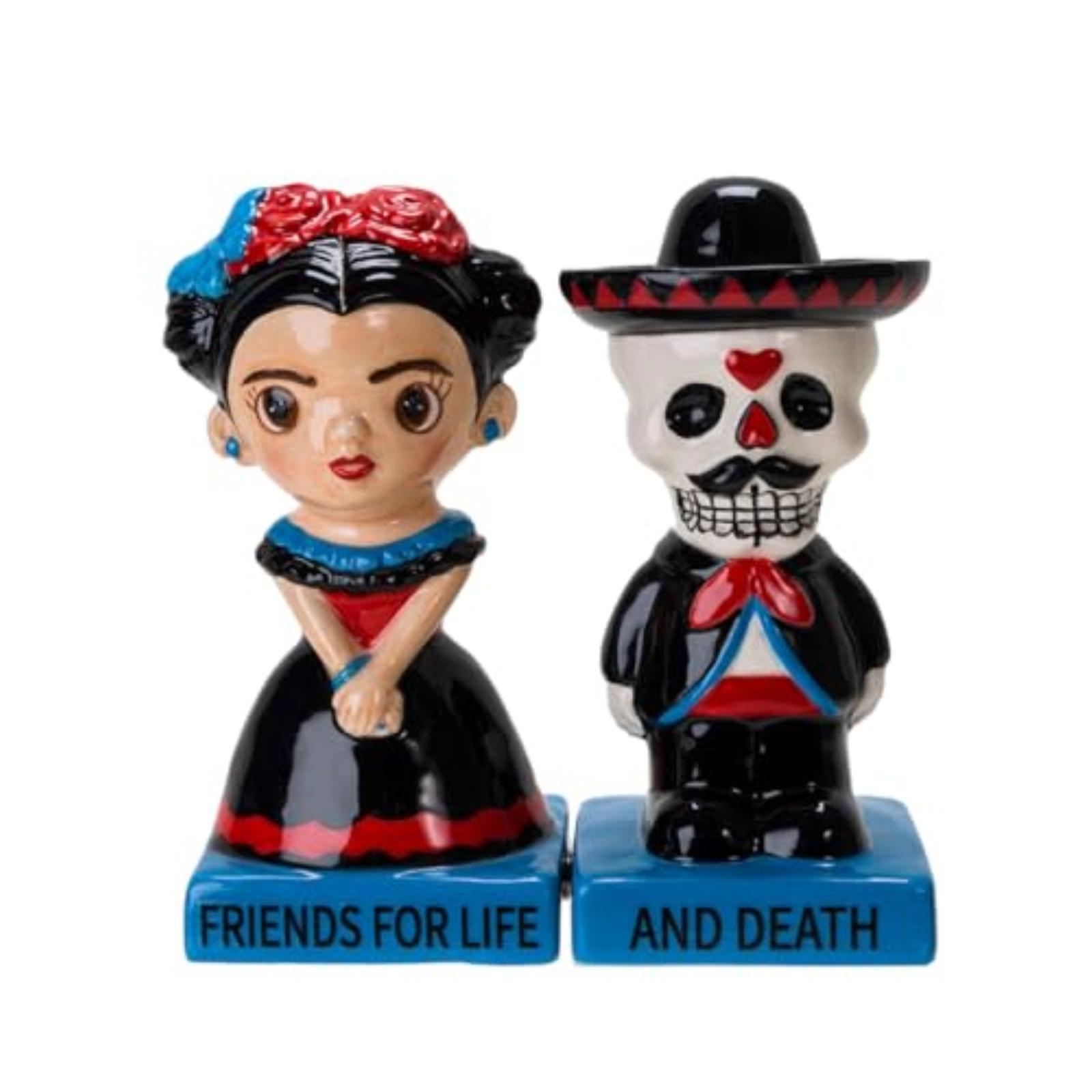 Pacific Giftware Día de Los Muertos Inspired Ceramic Magnetic Salt and Pepper Shakers