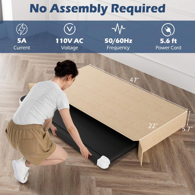 SUGIFT White 2.5-HP Under Desk Treadmill with 3 Countdown Modes 43-in W 19-in D 220-lb User Capacity