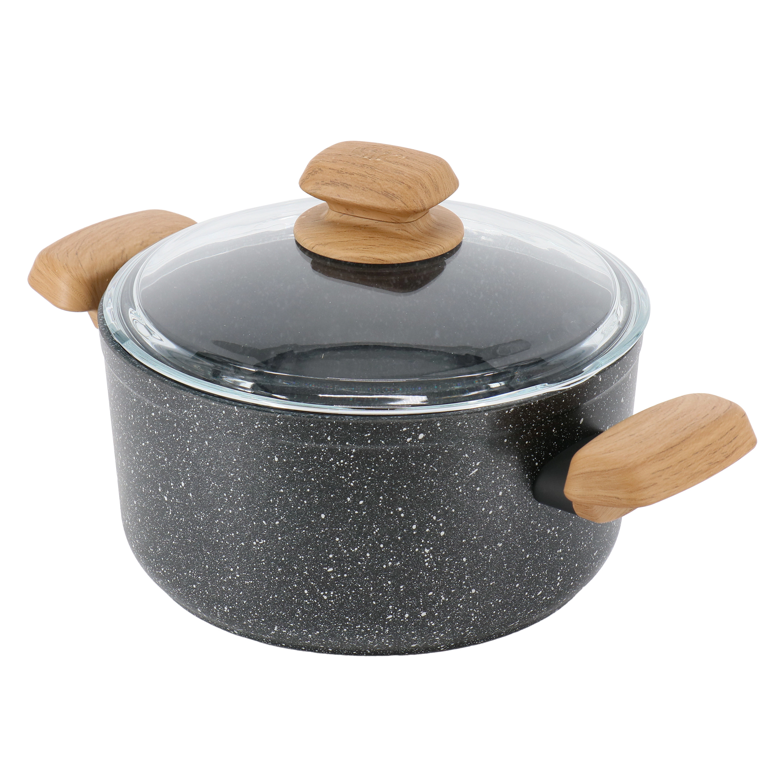 Korkmaz Montana 2 Piece Liter Aluminum Nonstick Casserole Dish with Lid and Faux Wood Handles