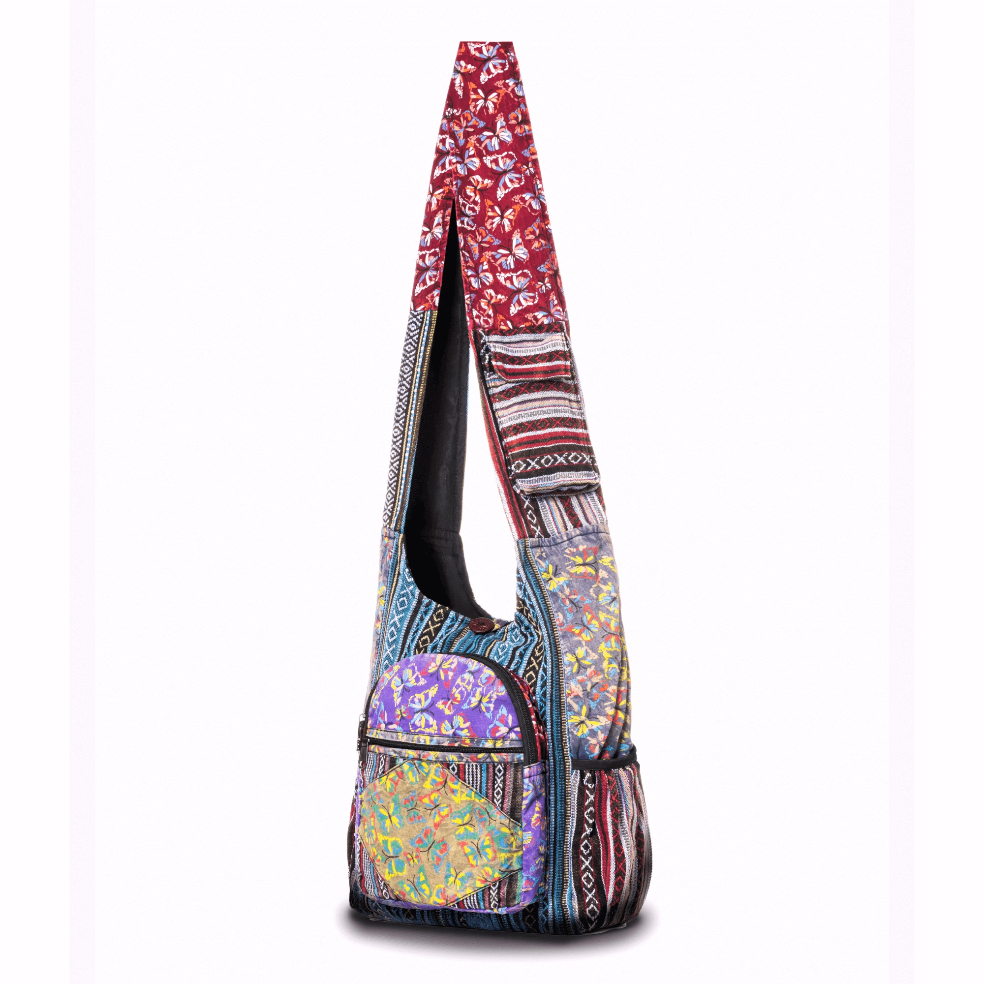 Kathmandu Collection Womens Butterfly Design Hobo Bag