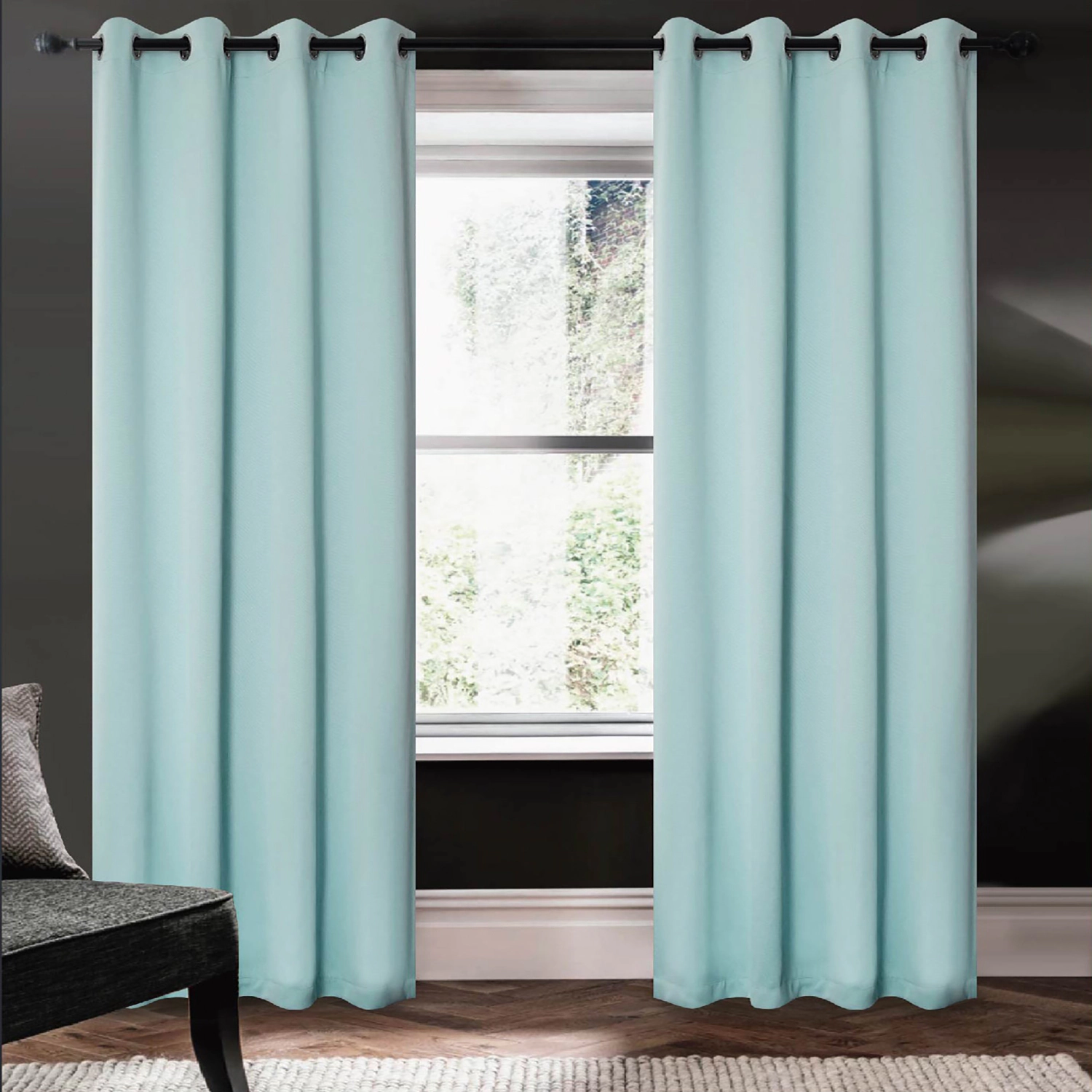 RT Designers Collection 100% Polyester 250 GSM Riley 100% Blackout Grommet Panel 54" x 84
