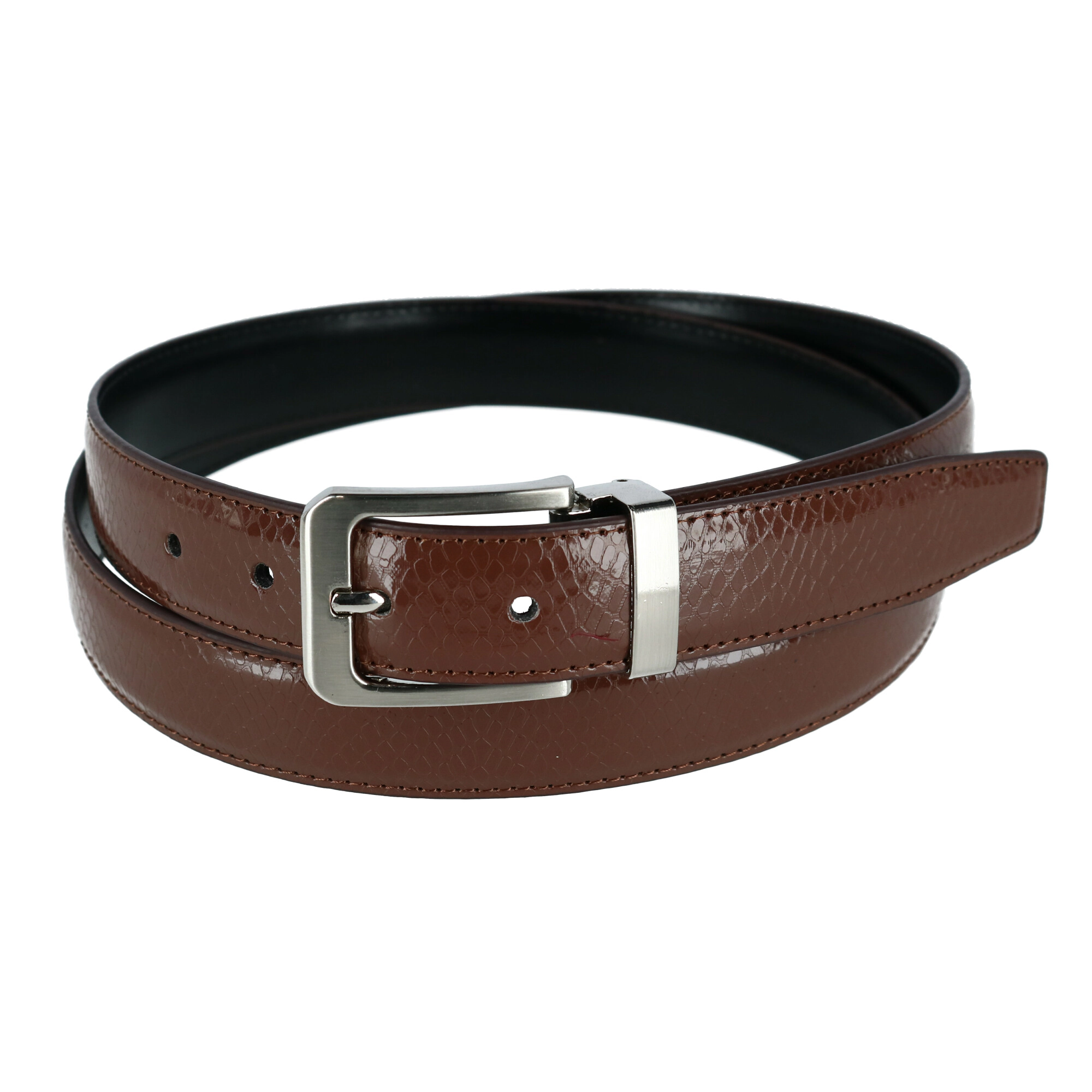 CTM Lizard Print 1 1/8 Inch Reversible Dress Belt