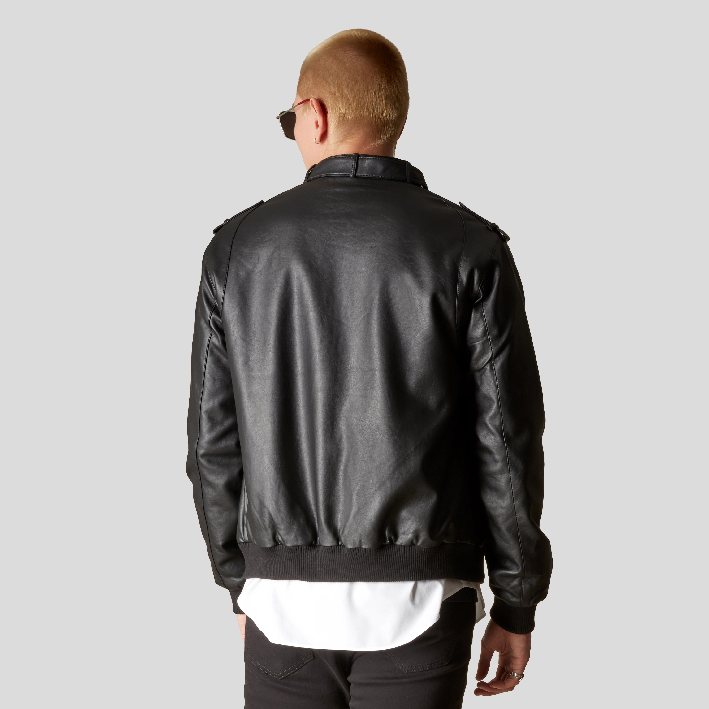 Members Only Men's Faux Leather Iconic Racer Jacket