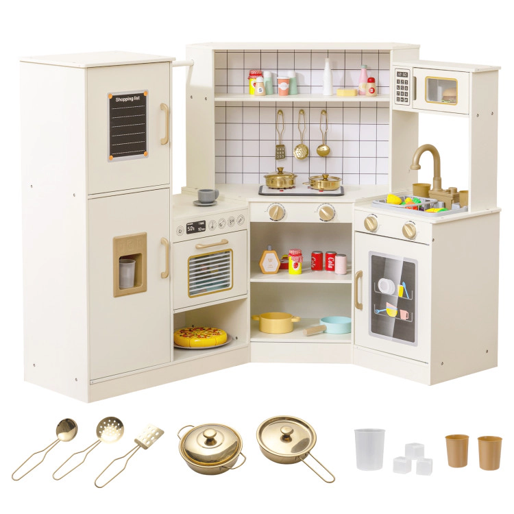 Hivvago Corner Kids Play Kitchen with Stoves with Lights and Sounds