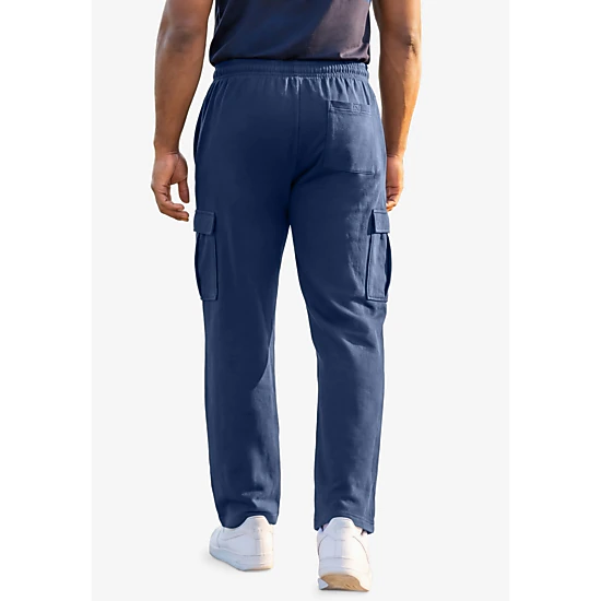 KingSize Men's Big & Tall Ultra-Comfort Fleece Cargo Sweatpant, Color ...