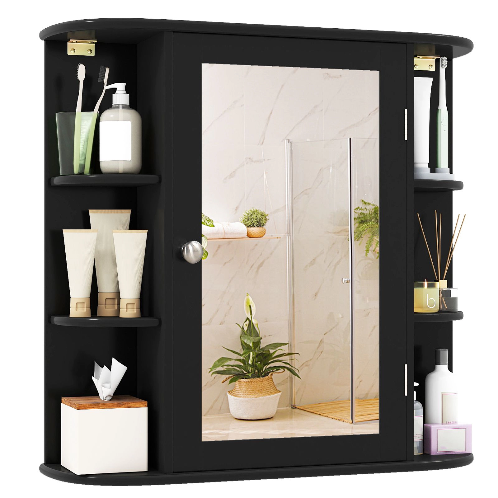 SlickBlue Bathroom Wall Cabinet with Mirror and Storage Shelves