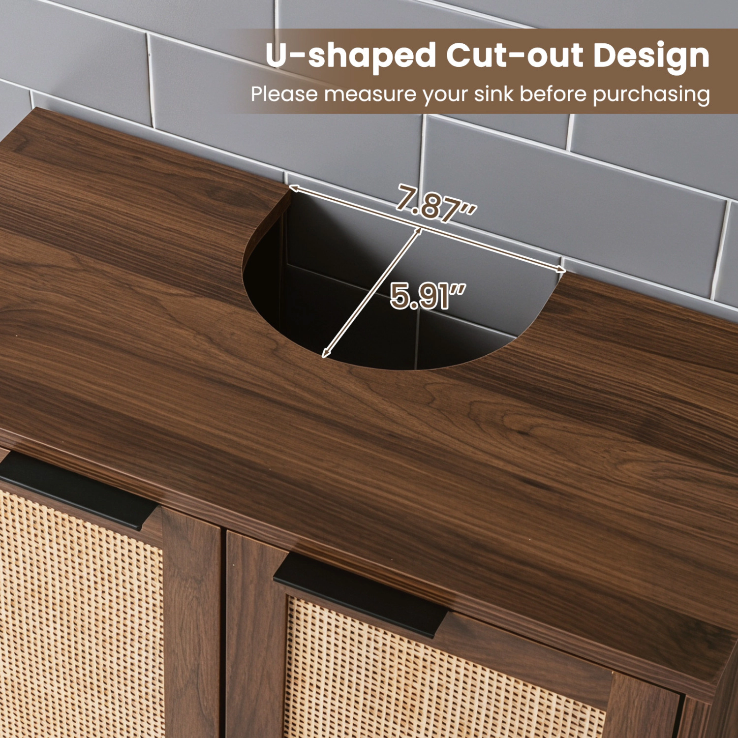 SlickBlue Under Sink Organizer with 2 Doors and U-Shaped Cutout