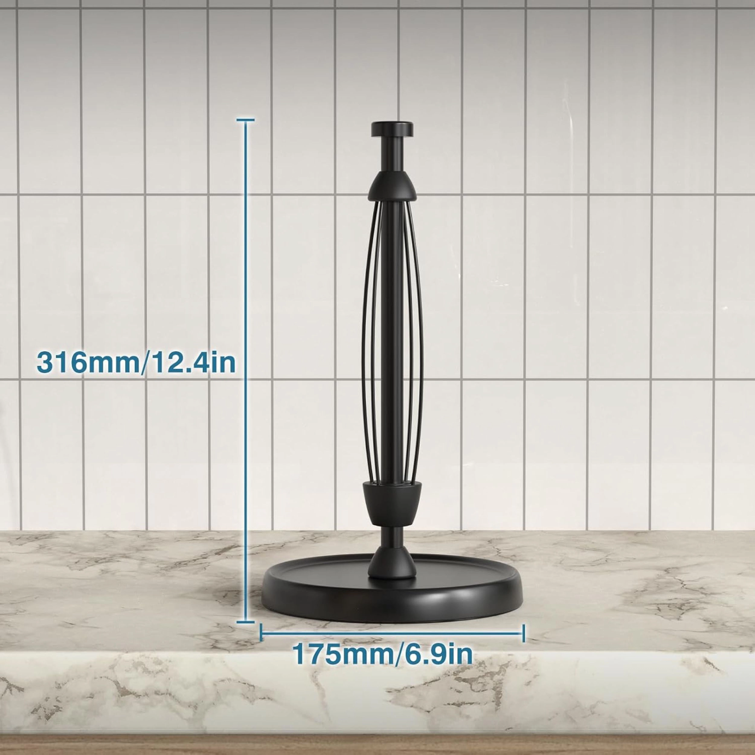 Stock Preferred Stainless Steel Countertop Paper Towel Holder with Weighted Base
