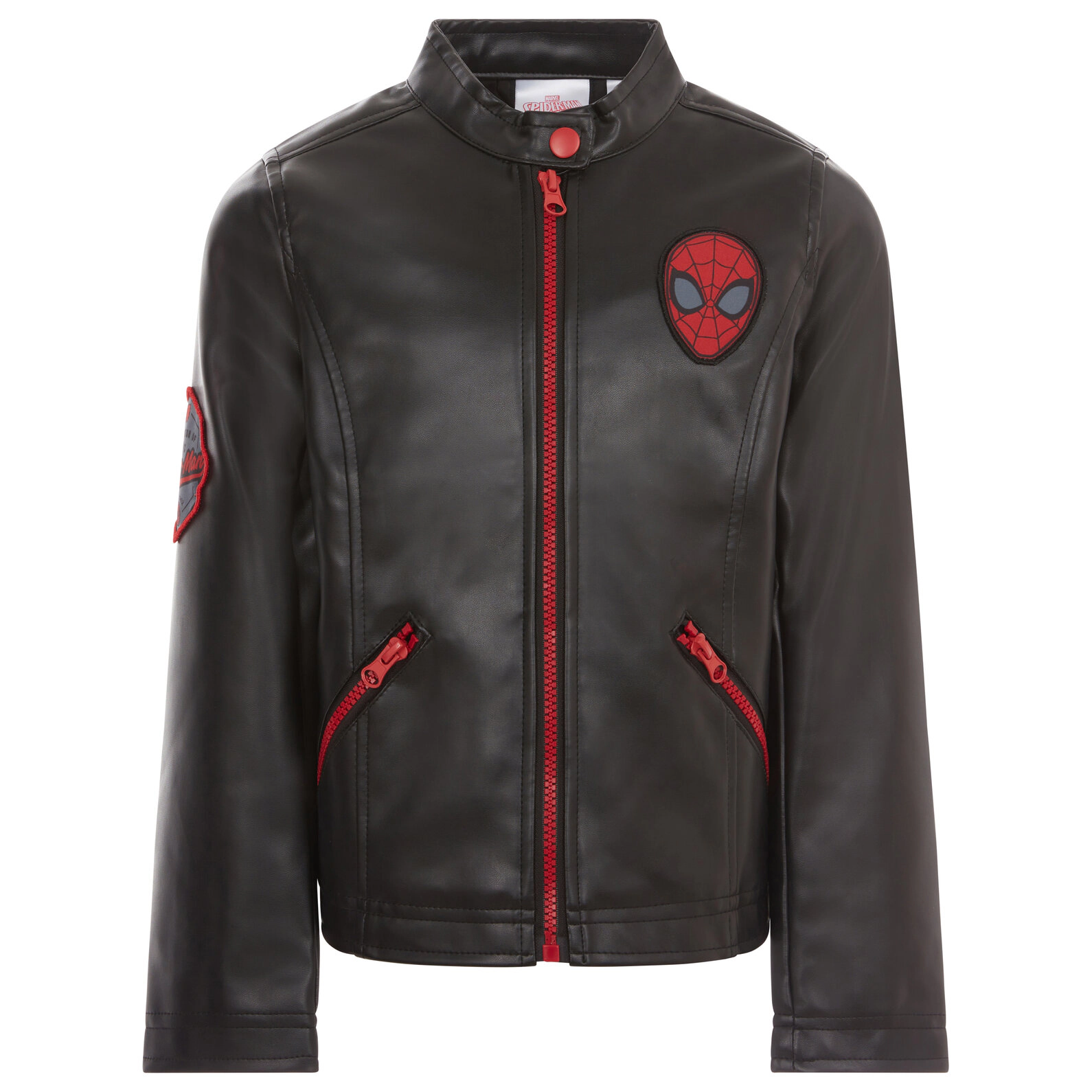 Marvel Spider-Man Boys' Zip-Up Leather Jacket