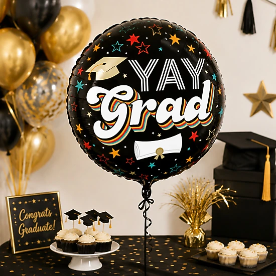 LoonBalloon Graduation Foil Balloons 5-Pack, 18 in, Multicolor, Color ...