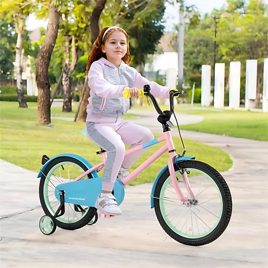 SUGIFT Adjustable Handlebar and Saddle Kids Bicycle 145-lb Capacity Ages 4-8 49.5-in Frame Pink Blue Green Yellow