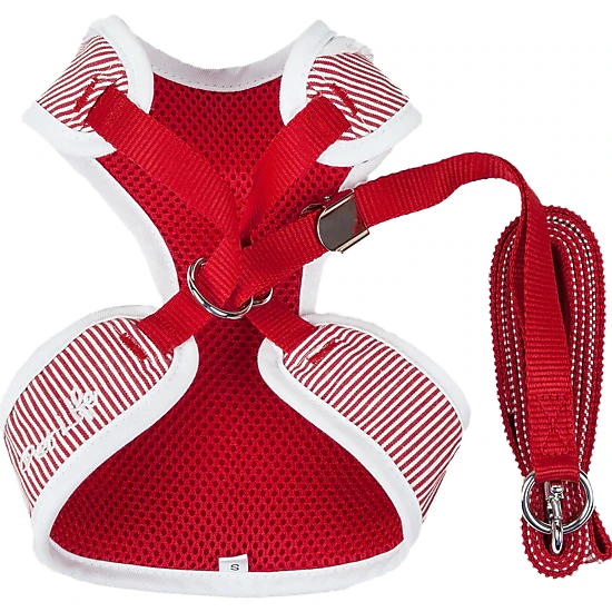 Pet Life ® Luxe 'Spawling' 2-In-1 Mesh Reversed Adjustable Dog Harness-Leash W/ Fashion Bowtie