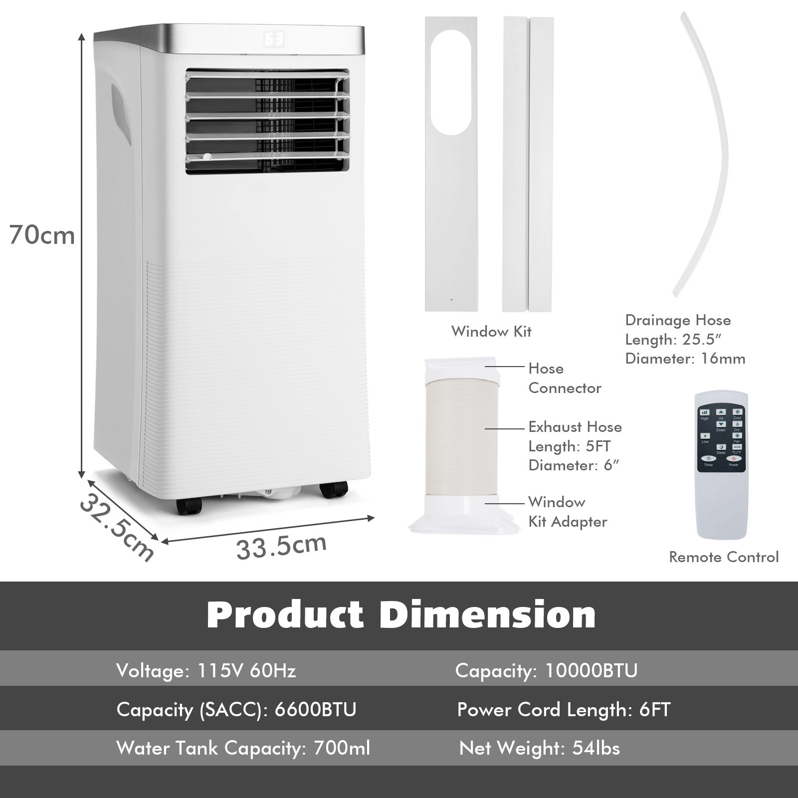 SlickBlue Unisex Portable 10000 BTU Air Conditioner
