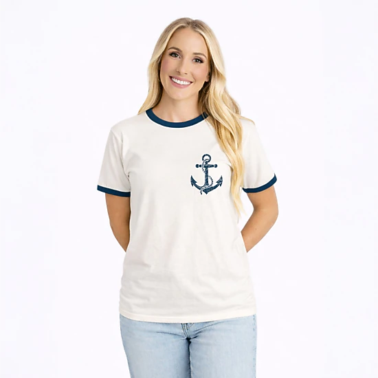 Simply Sage Market - Women's Ringer Graphic T-Shirt - Lighthouse Arch ...