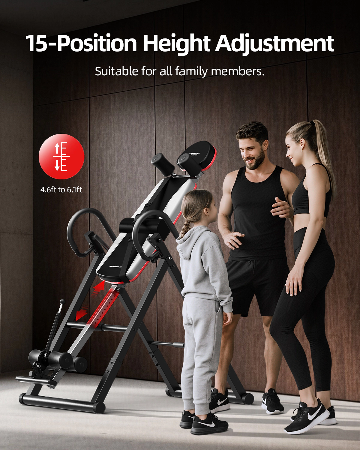 HARISON Inversion Table for Home, Adjustable Back Stretcher with Memory Foam & Safety Support
