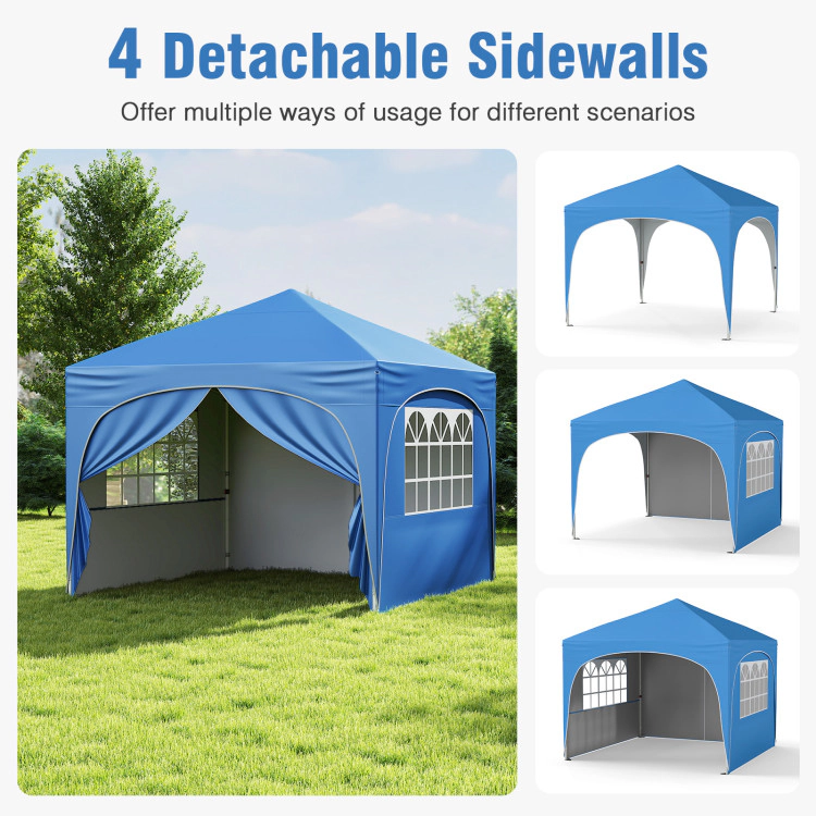 Hivvago 10 X FT Pop up Canopy Tent with 4 Removable Sidewall