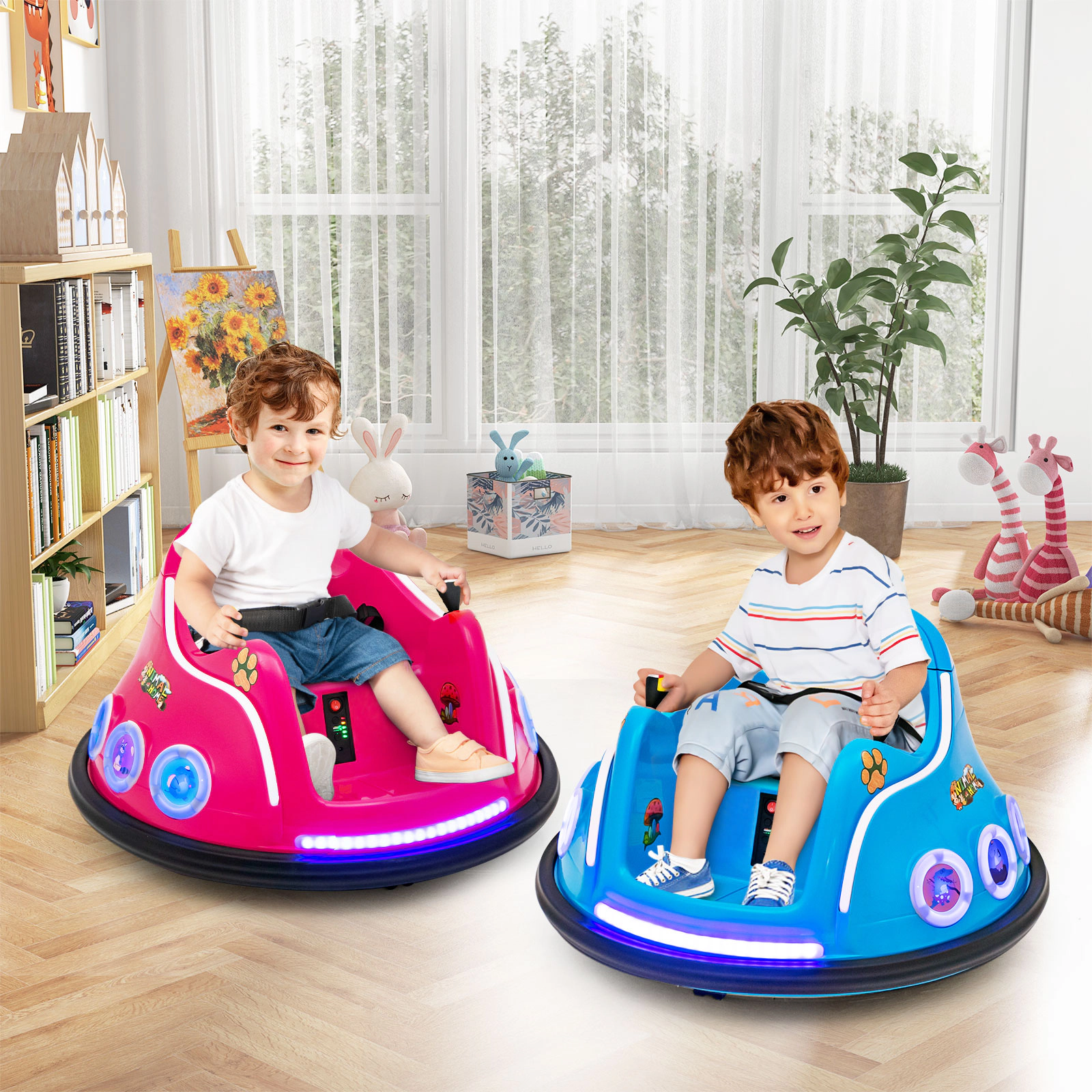 SUGIFT 12V Electric Ride On Car with Remote Control and Flashing LED Lights 66-lb Capacity Ages 37-96 Months Pink
