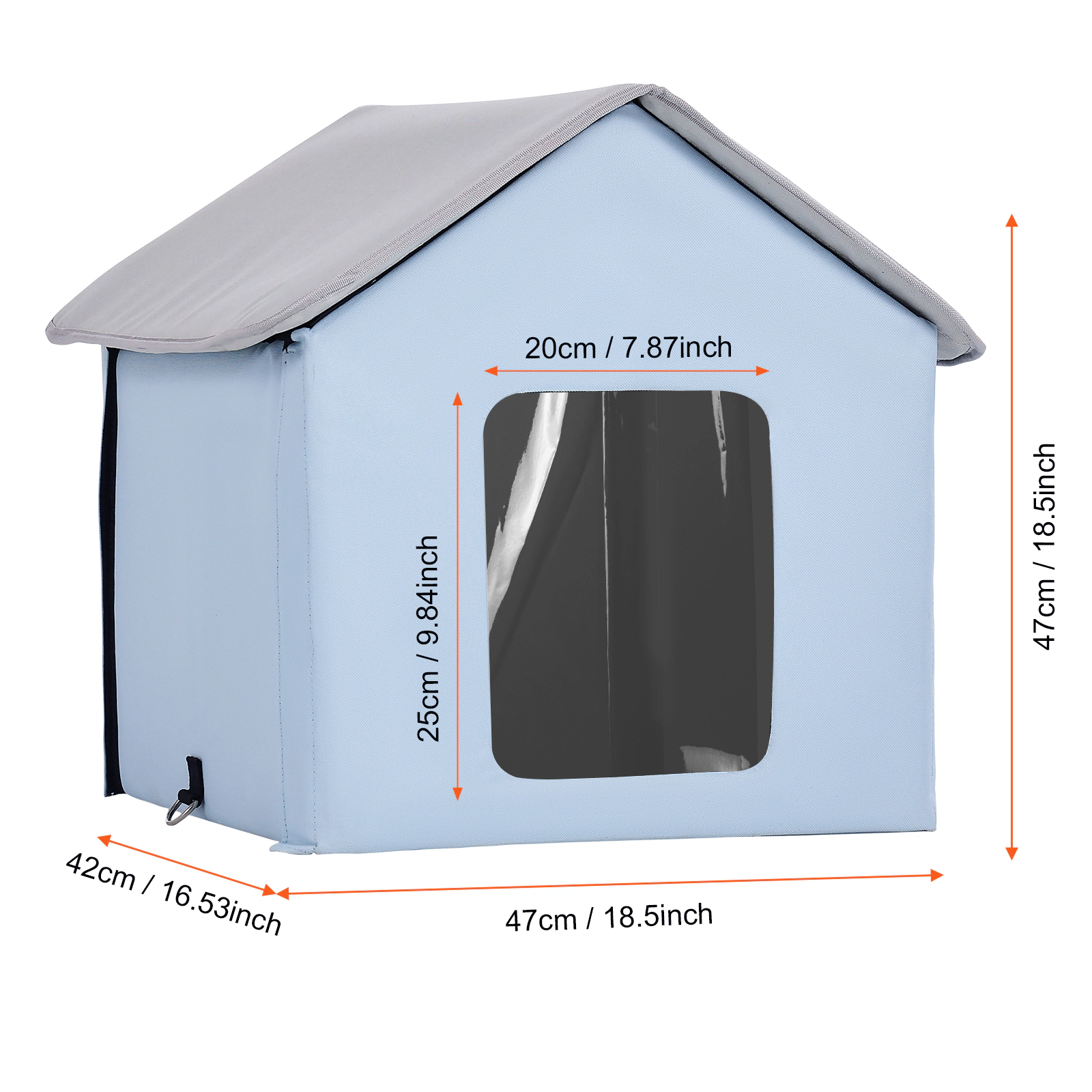 HONGGE Heated Cat House Outdoor Kitty Shelter with Timer, Foldable 600D Oxford Cloth