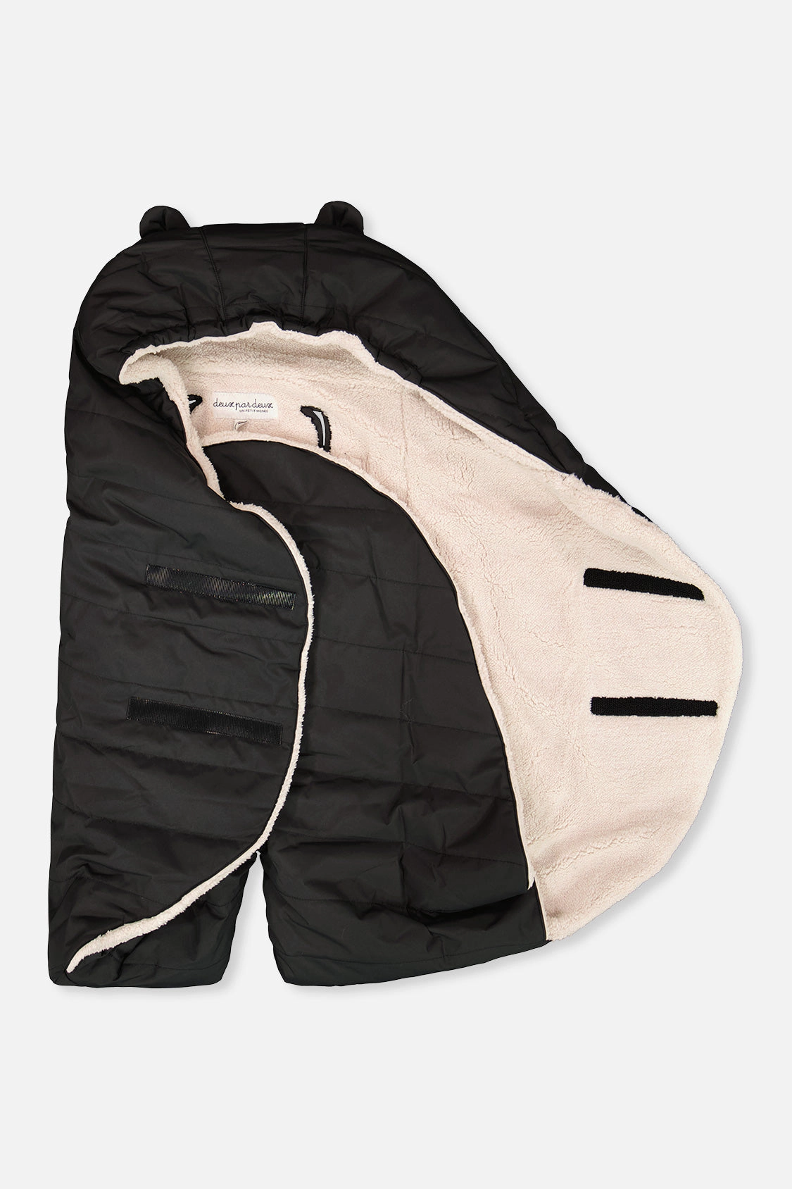 Deux par Deux Unisex Quilted Nido Wrap with Bear-Ear Hood for Bassinet, Car Seats and Strollers
