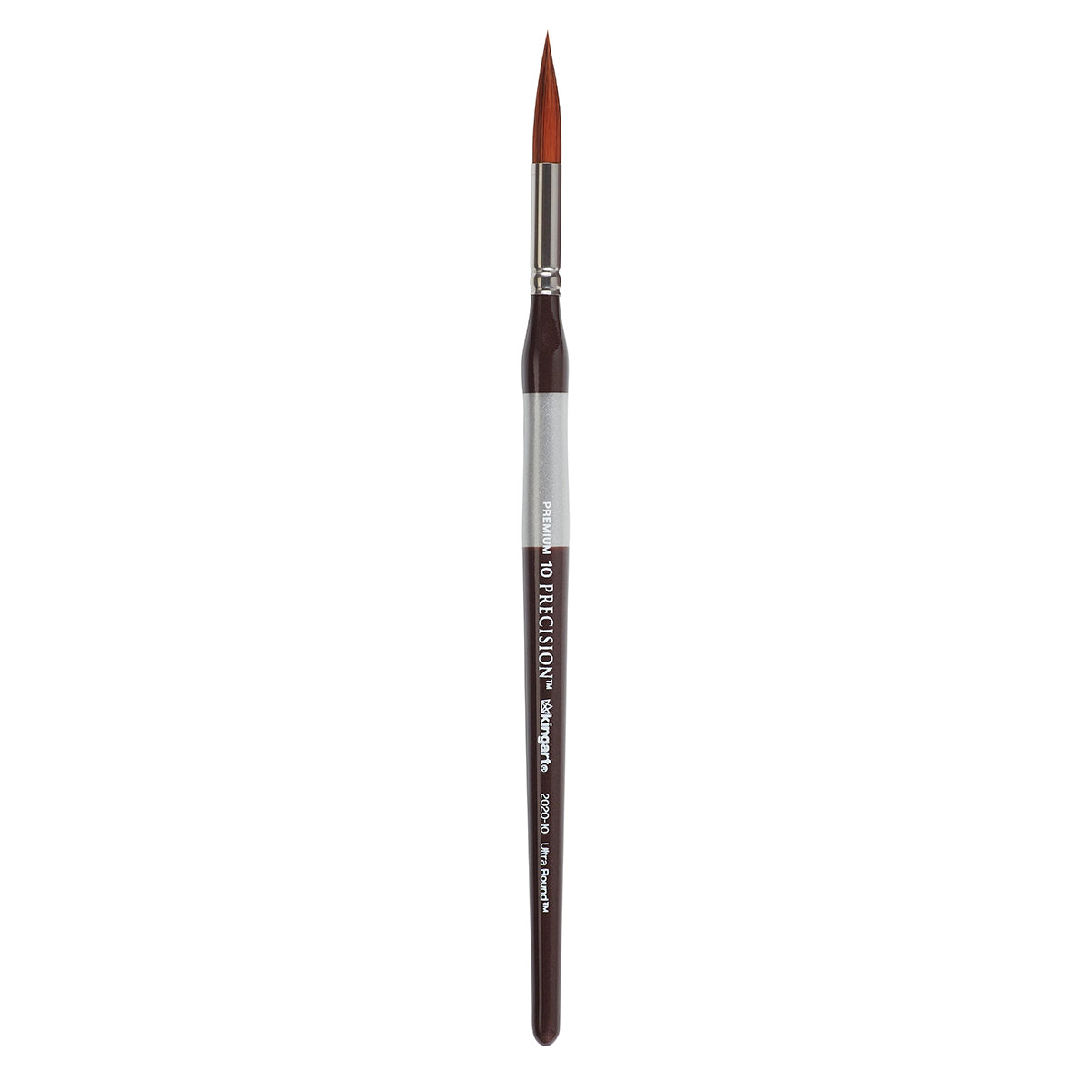 KINGART Precision 2020 Ultra Round Brushes - Amber Taklon, Ergonomic Short Handle