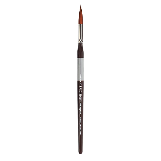 KINGART Precision 2020 Ultra Round Brushes - Amber Taklon, Ergonomic Short Handle