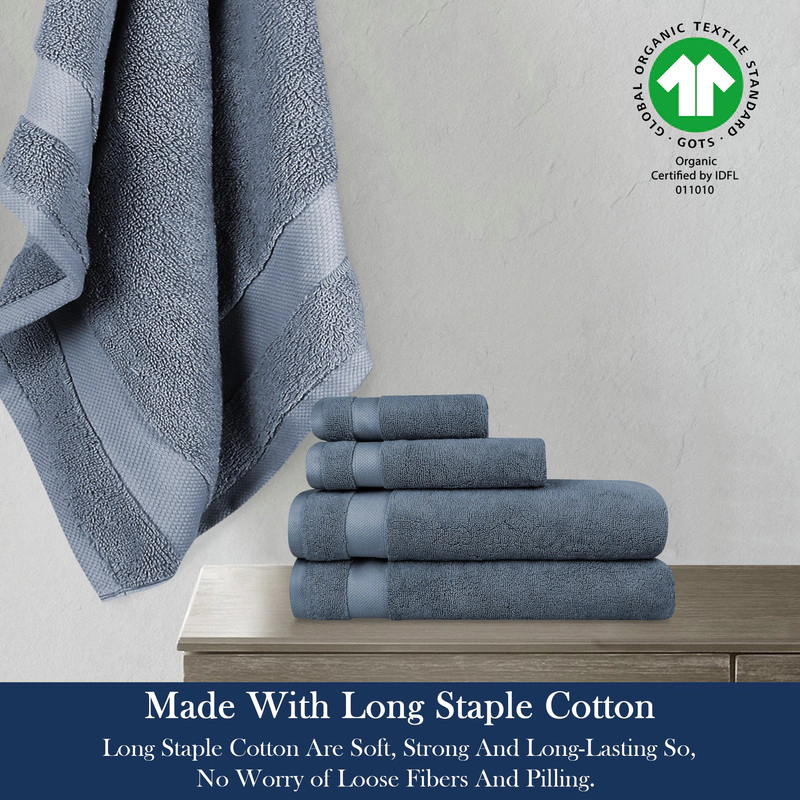 Delara Organic Cotton Luxuriously Plush Towels GOTS and Oeko-TEX Certified Feather Touch Technology Towel Set 33 Piece