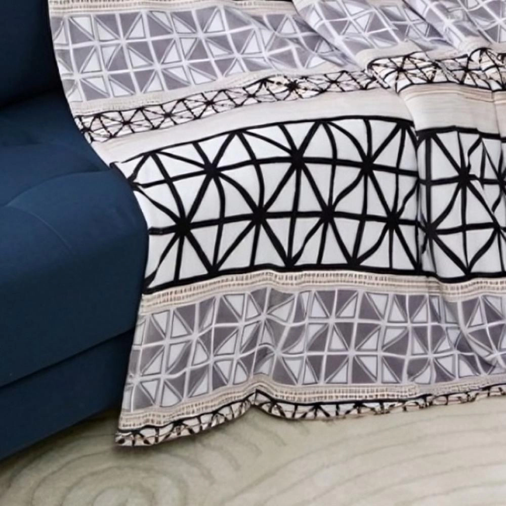 Plazatex Brexton plush Decorative Machine Washable Throw 50" x 70" Black,Grey & White