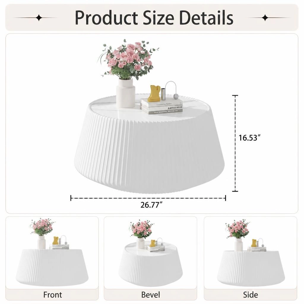 GOODSILO Round Multi Material Durable Accent Coffee Table