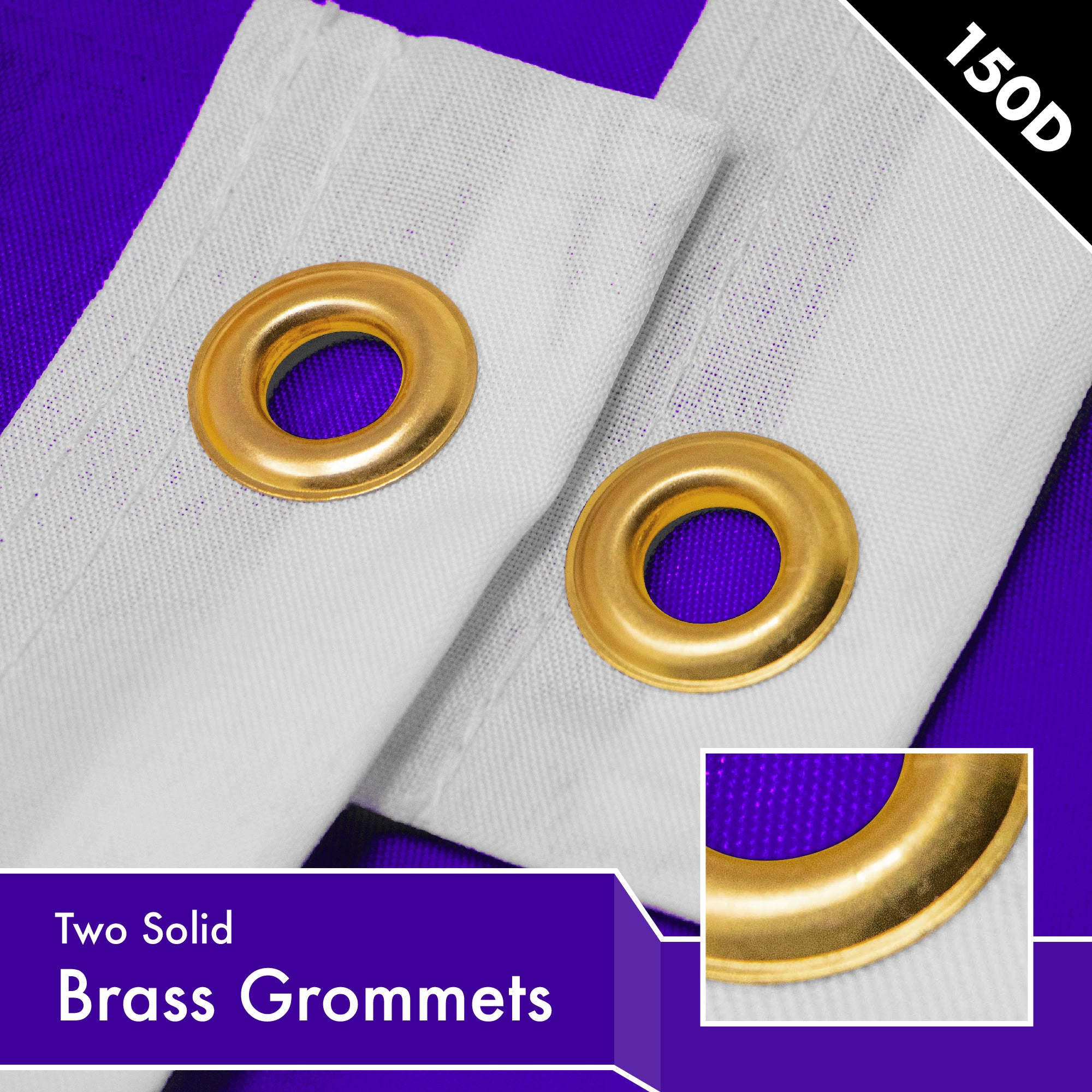 G128 Solid Violet Flag 4x6 Ft - LiteWeave Pro 150D Polyester, Dye-Sublimated, Brass Grommets