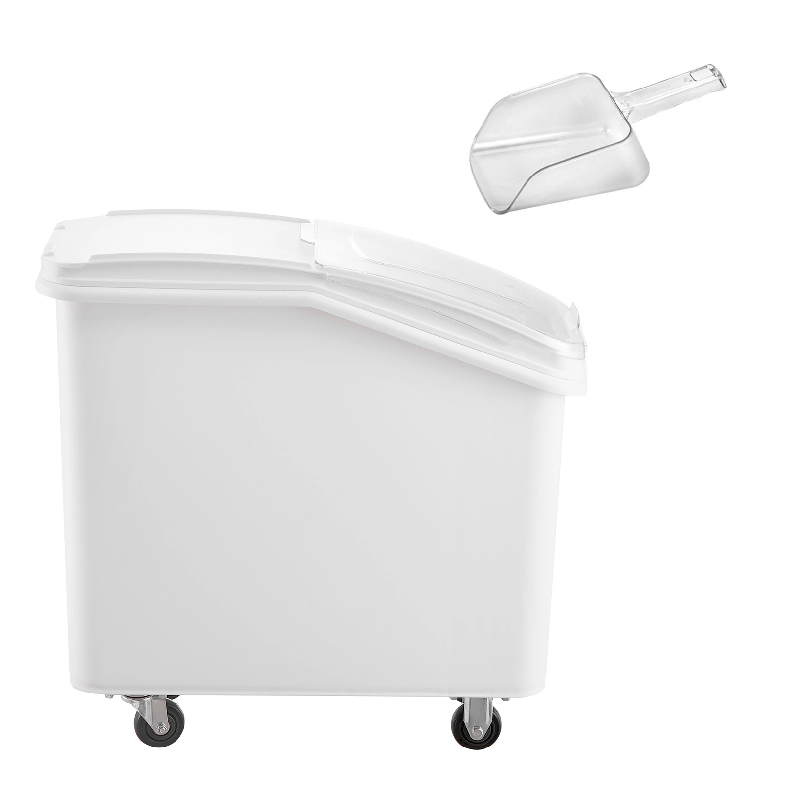 HONGGE 27-Gallon/100L Extra Large Rice Storage Container on Wheels, Airtight Pet Food Dispenser Bin with Scoop