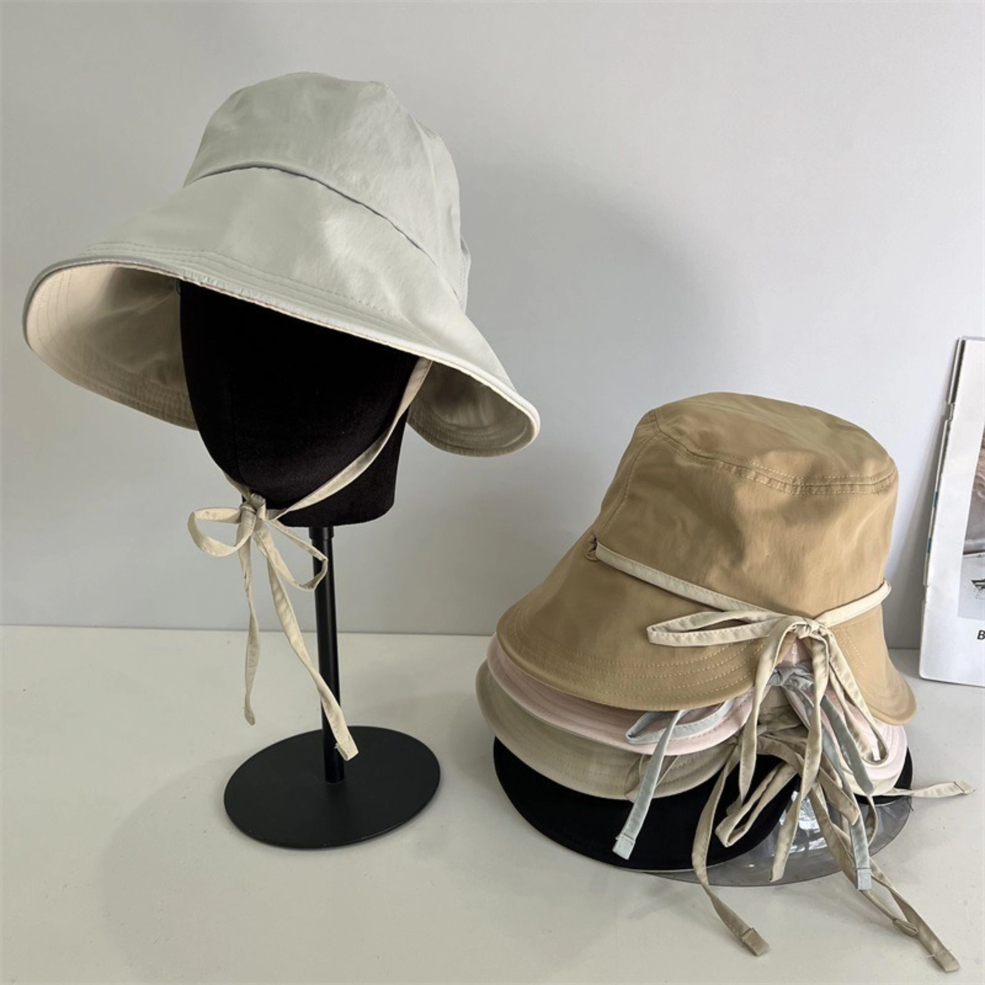 Anna-Kaci Women's Wide Brim Bucket Sun Hat with Tie Strap