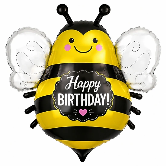 LoonBalloon 32 in 5-Pack Happy Bee Animal Birthday Foil Balloons, Color ...