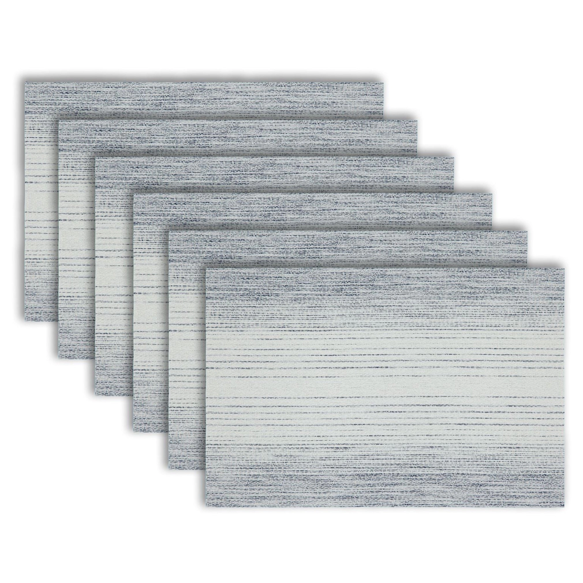 Dainty Home Ombre Woven Vinyl Reversible Rectangular 12" x 18" Placemat Set of 6