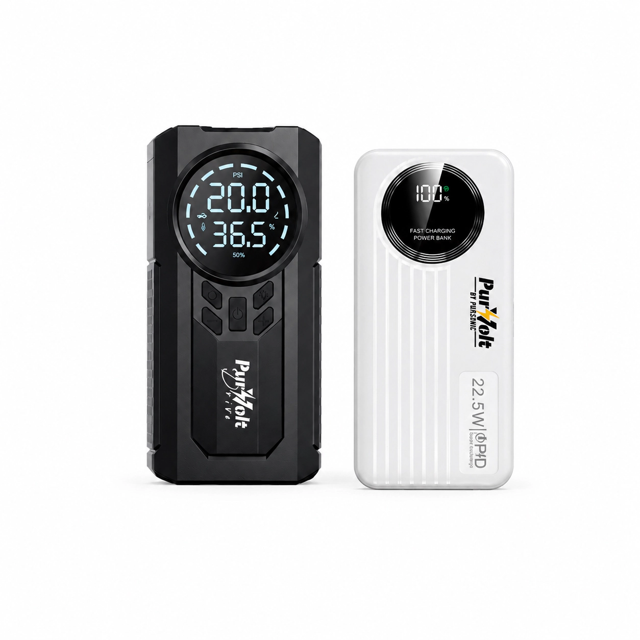 Pursonic 2-in-1 Car Jump Starter & Tire Inflator and 10,000mAh Fast Charging Power Bank