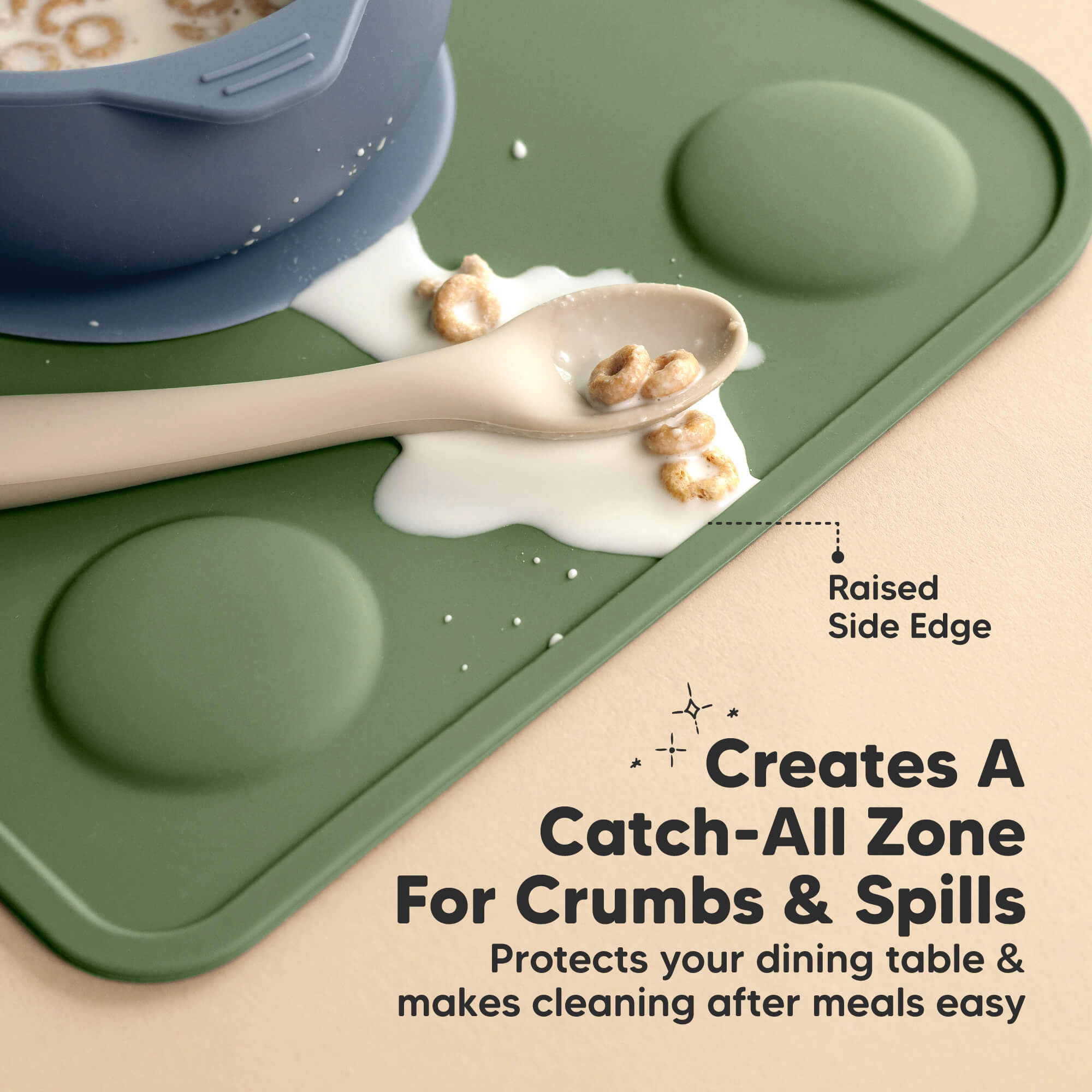 KeaBabies 2-Pack Prep Silicone Placemats, Regular