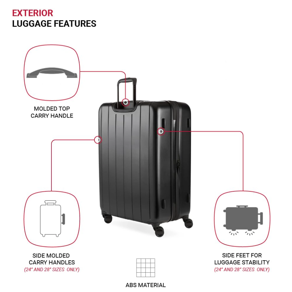 SwissGear Unisex Wanderlust Pro Hardside Expandable Spinner Luggage 3-Piece Set