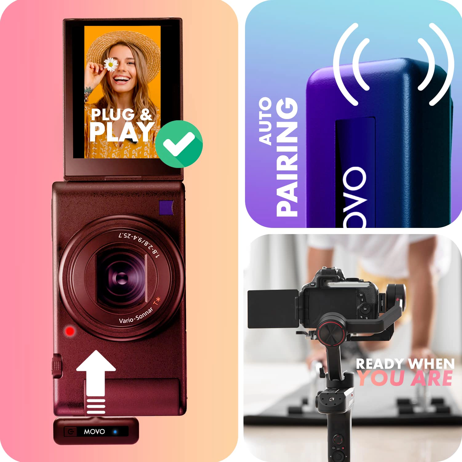 Movo Wireless Mini Duo 2.4GHz Dual Wireless Lavalier Microphone for DSLR and Mirrorless Cameras