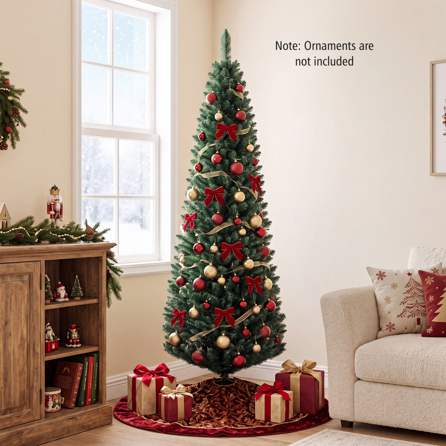 LJG PVC Artificial Slim Pencil Christmas Tree