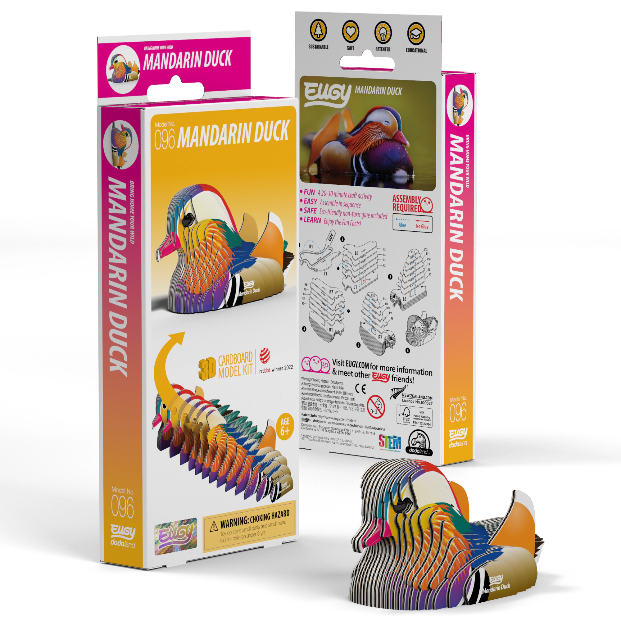 EUGY Mandarin Duck 3D Puzzle - contains 26 puzzle pieces