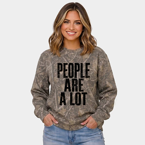 Simply Sage Market - Women's Camo Sweatshirt - People Are A Lot